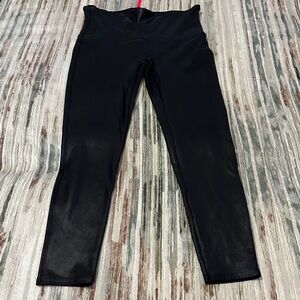 SPANX Black Leggings Faux Leather look